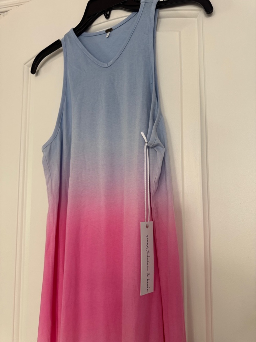 Young Fabulous & Broke Sleeveless Ombre Maxi Dress in Blue, Pink & Orange - Picture 4 of 4